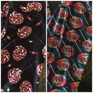 Lot of 2 pairs Candy Valentine’s Leggings OS